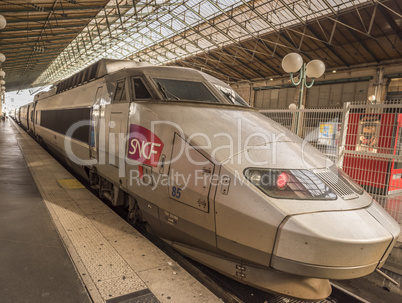 High speed train in Paris Gare du Nord
