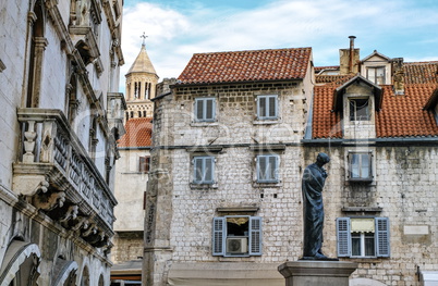 Houses and Cathedral of Saint Domnius, Dujam, Duje, bell tower Old town, Split, Croatia