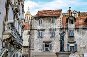 Houses and Cathedral of Saint Domnius, Dujam, Duje, bell tower Old town, Split, Croatia