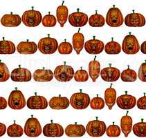 Seamless Halloween pumpkins background - 3D render