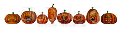 Halloween pumpkins background - 3D render