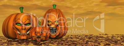 Halloween pumpkins - 3D render