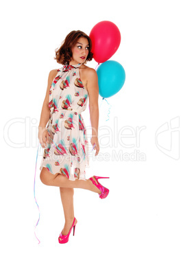 Beautiful woman holding balloon's.