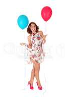 Happy woman with balloon's.