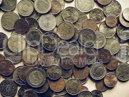 Vintage Euro coins background