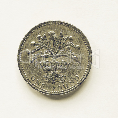 Vintage UK 1 Pound coin