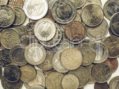 Vintage Euro coins