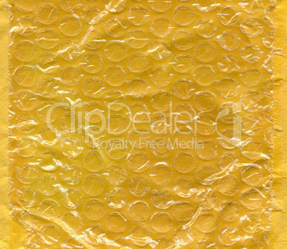 Yellow bubble wrap texture background