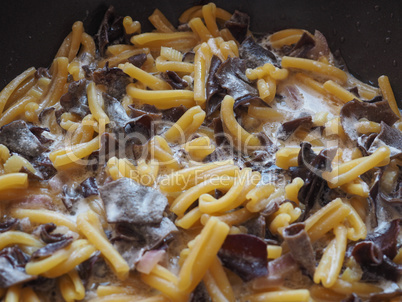 Paccheri pasta with mushrooms