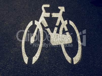 Vintage looking Bike lane sign