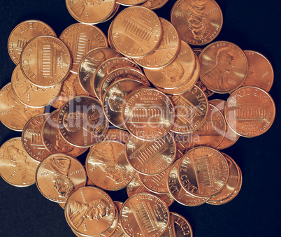 Vintage Dollar coins 1 cent wheat penny cent