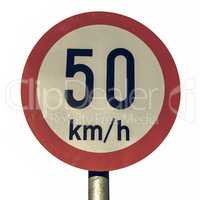 Vintage looking Speed limit sign