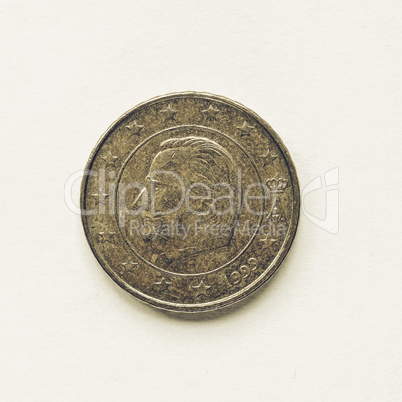 Vintage Belgian 10 cent coin