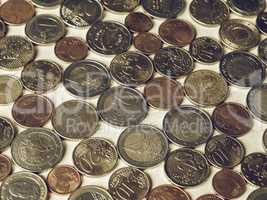 Vintage Many Euro coins