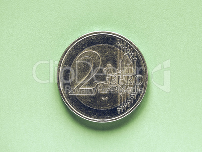Vintage Two Euro coin money