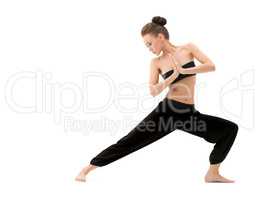 Yoga. Image of beautiful instructor doing asana