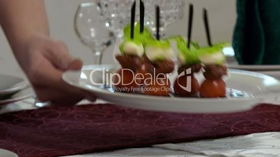 Canape With Cherry Tomatoes And Mozzarella