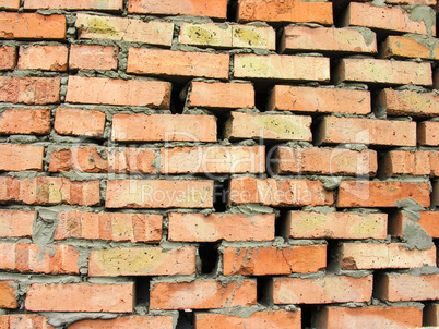 Rough brickwork with too large gaps