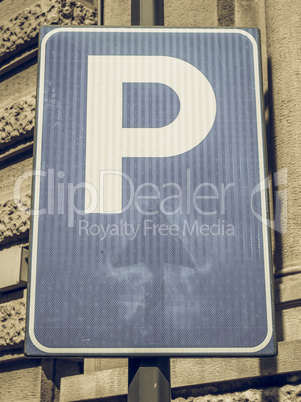 Vintage looking Parking sign