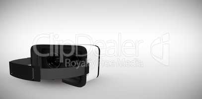 Composite image of digital image of white virtual reality headset