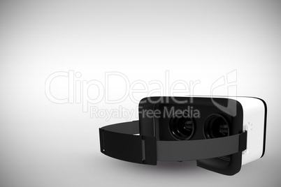 Composite image of digital image of white virtual reality headset