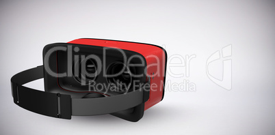 Composite image of digital image of red virtual reality simulator