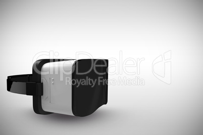 Composite image of white virtual reality simulator over white background