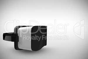 Composite image of white virtual reality simulator over white background