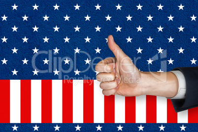 Digital composite of thumbs up