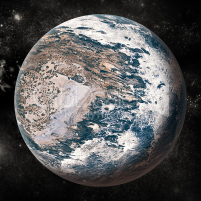 Digital composite image of globe