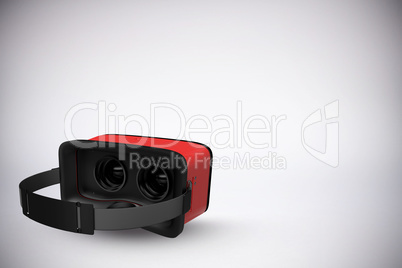 Composite image of digital image of red virtual reality simulator