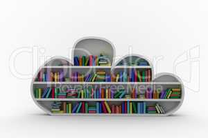 Gray shelf with colorful books