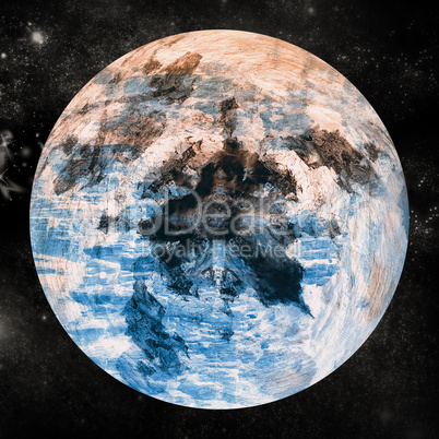 Digitally composite image of planet earth