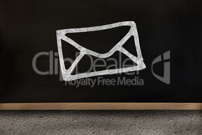 Composite image of black envelope drawing