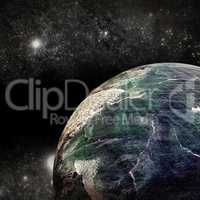 Composite image of globe