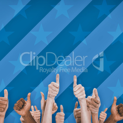 Digital image of people doing thumbs up