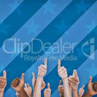 Digital image of people doing thumbs up