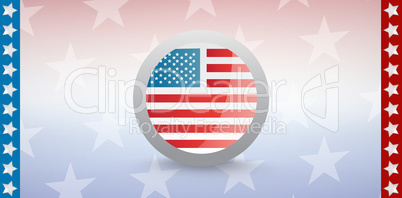 American flag badge with starry background