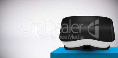 Composite image of white virtual reality headset over white background
