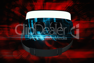 Composite image of white virtual reality headset against white background