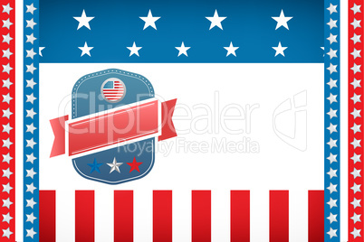 Badge on American flag