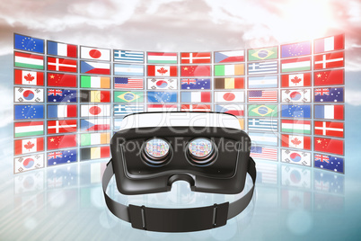 Composite image of digital image of virtual reality simulator