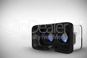Composite image of virtual reality simulator over white background