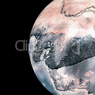 Earth over white background
