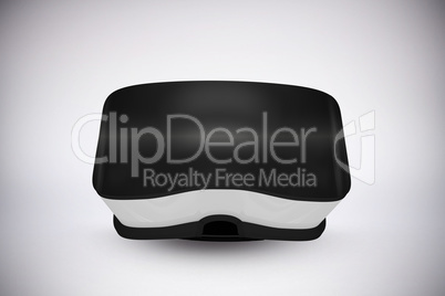 Composite image of white virtual reality headset over white background
