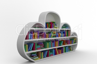 gray shelf with various colorful books