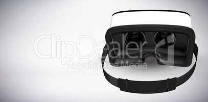 Composite image of white virtual reality headset against white background