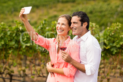 Happy couple taking a selfie