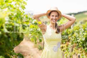 Portrait of female vintner in hat
