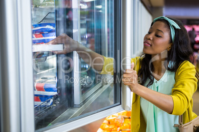 Woman shopping in grocery section